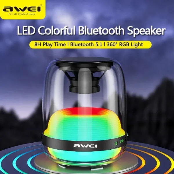 Awei Y386 RGB Lights Bluetooth 5.1 Speaker