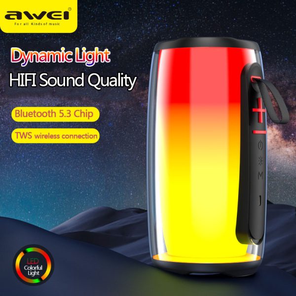 Awei Y528 Colourful Light Outdoor Wireless Bluetooth Speaker