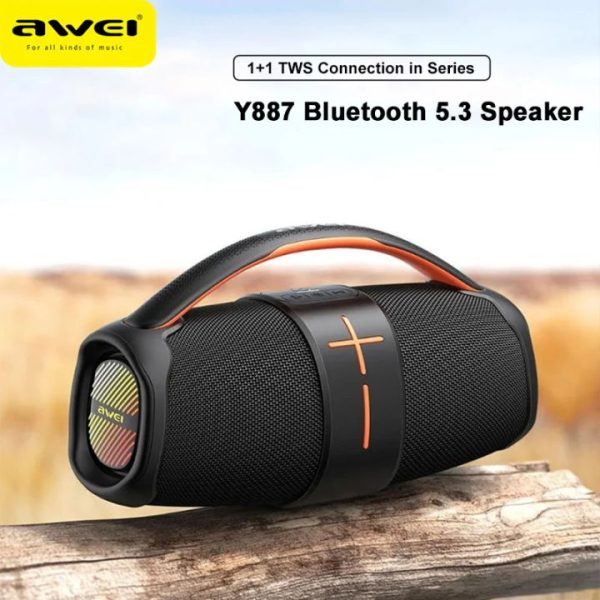 Awei Y887 Portable Bluetooth 5.3 Outdoor Speaker With Balanced Bass