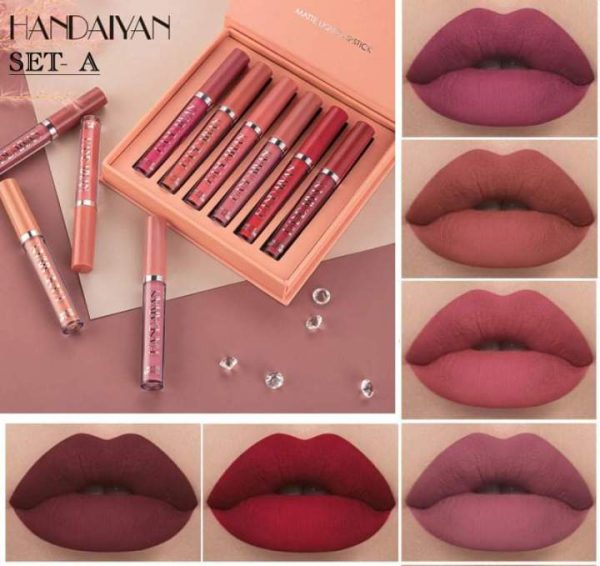 HANDAIYAN 6pcs Matte Liquid Lipstick Set - A