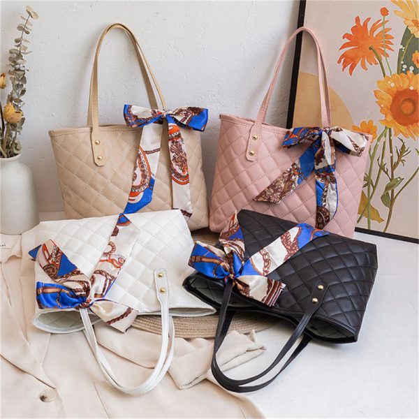 Large Capacity Women Shoulder Bag Fashion Rhombic Embroidery Handbags Casual Tote Bags Demoo