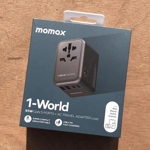 Momax 1-World 65W GAN 5 Ports + AC Travel Adapter