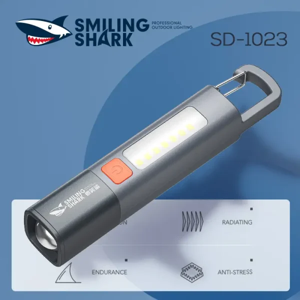 Smiling Shark SD1023 LED Torch Light Type-C Rechargeable with Hook