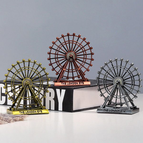 The London Eye Ferris Wheel Building Model Metal Bronze Showpiece