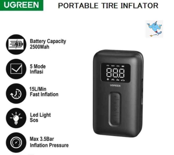 UGREEN Portable Tire Inflator Air Compressor 150PSI 5000mAh Battery with LED Light