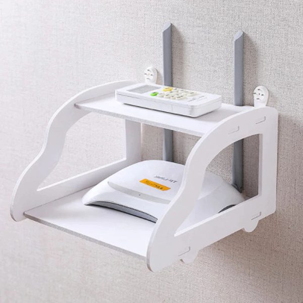 Wifi Router Stand Double Layer Wall Mounted Shelf 100% Original