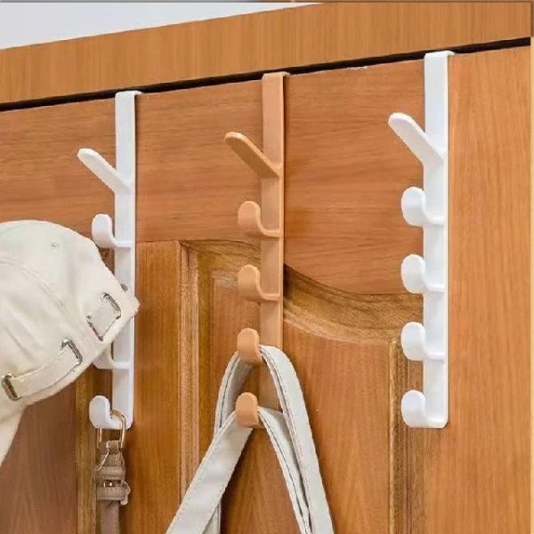 5 Pcs 5 Layers Over The Door Hook Organizer Rack Hanger Bedroom Door Clothes Hanging Door Hanger Handbag Towel Hook