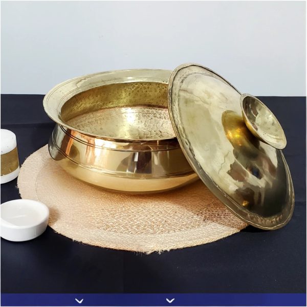 Brass Made Curry Hari with Lid (2 kg)curry cooking hari Weight- 1350g+/