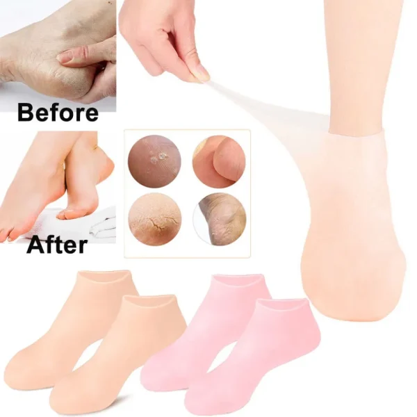 2Pcs Silicone Foot Care Socks Anti Cracking Moisturizing Gel Socks Cracked Dead Skin Remove Protector Pedicure Tools jingu