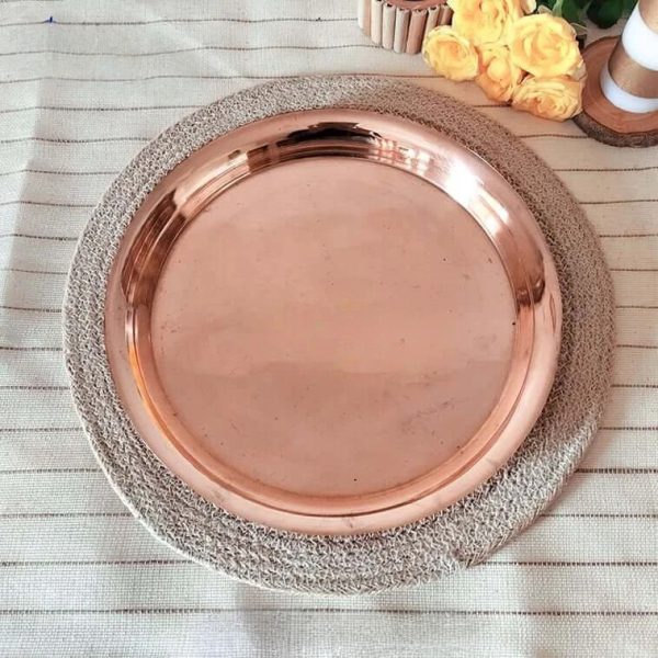 Copper Made Plate,Size=11 Inch (Round) Weight=850-900 grams