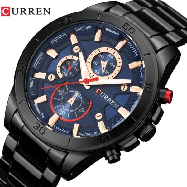 Curren 8275 Stainless Steel Analog Watch For Men - Black