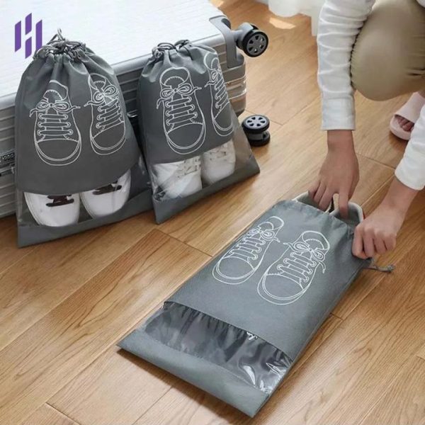 Waterproof Non Woven Shoe Storage & Travel Bag[5 pcs]