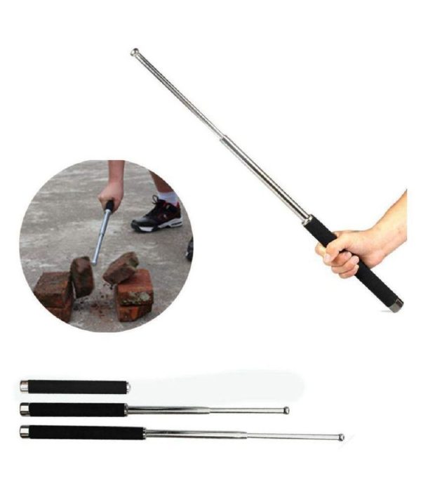 Metal Extendable Self-Defense Army Stick with Bag safety purpose from criminal