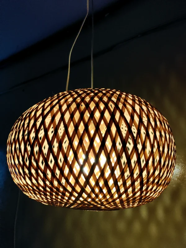 Ellipse Double Layer Ceiling Hanging Bamboo Lamp Shade