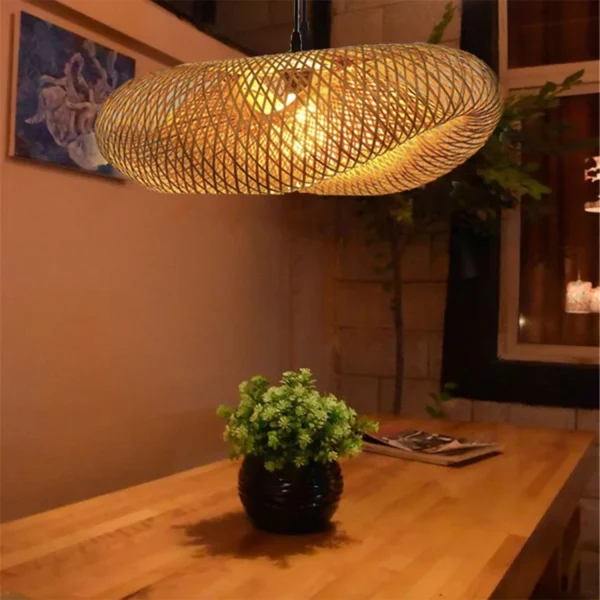 Floating Island Rattan Lampshade Handcrafted