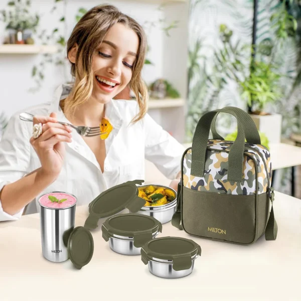 Milton Camo Feast Stainless Steel Tiffin 3 Container